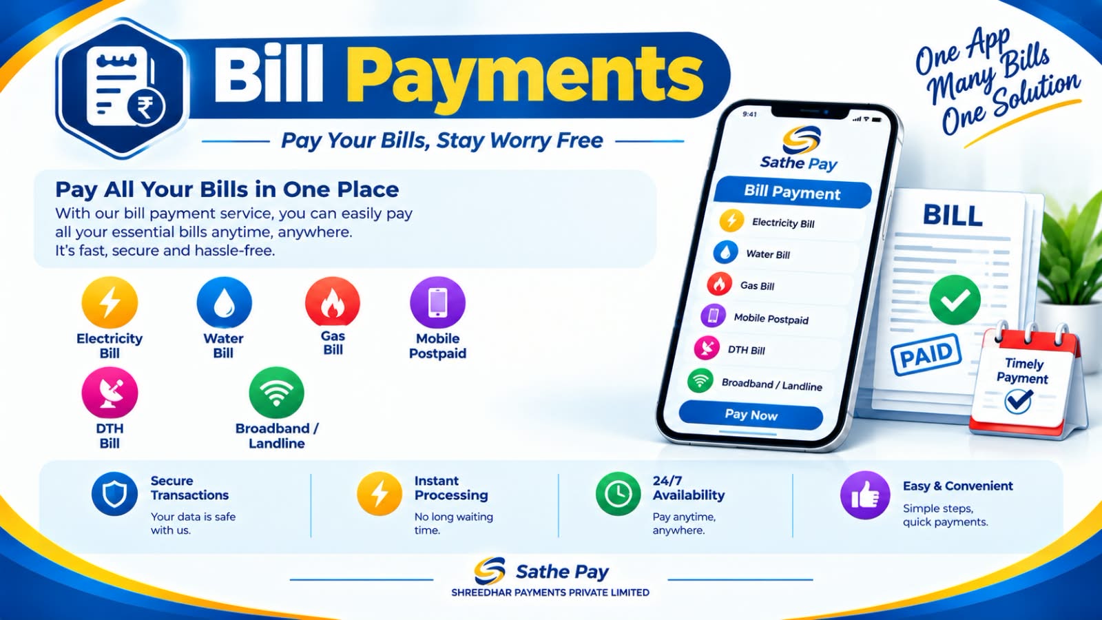 Bill Payments at Sathe Pay
